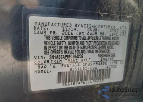 2014 Nissan Sentra z USA, uszkodzony, nr VIN 3N1AB7AP6EL694239